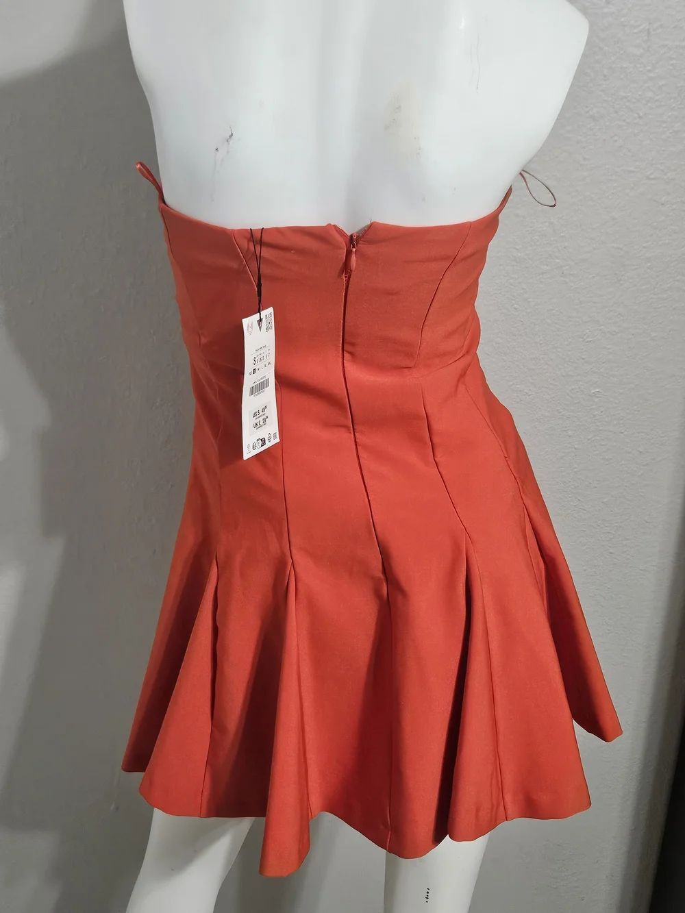 Zara Women's Mini Dress - Bright Orange - Picture 4 of 6